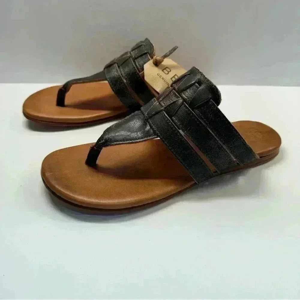 Bedstu Yoli Size 6 New Women’s Black Leather Sandals Lux